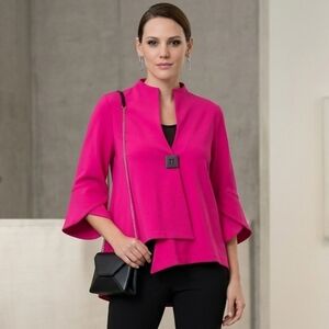 NWOT Joseph Ribkoff 8 Modern Contemporary Architectural Silky Knit Swing Blazer